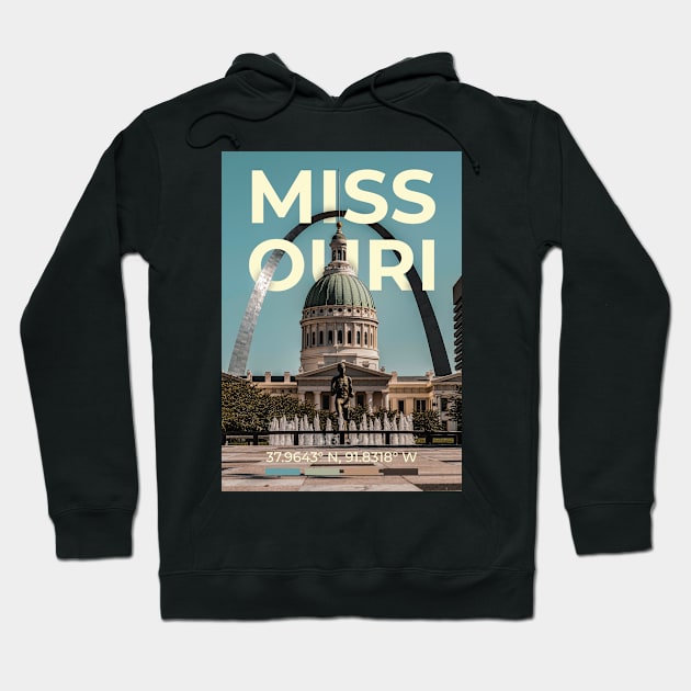 Missouri Travel Poster Hoodie by mardavemardave